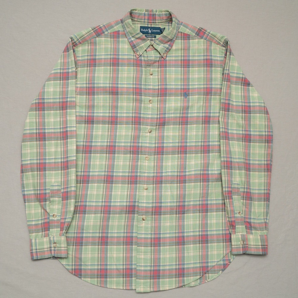 Vintage Polo Ralph Lauren Classic Fit Button Down Adult Large Cotton Flannel